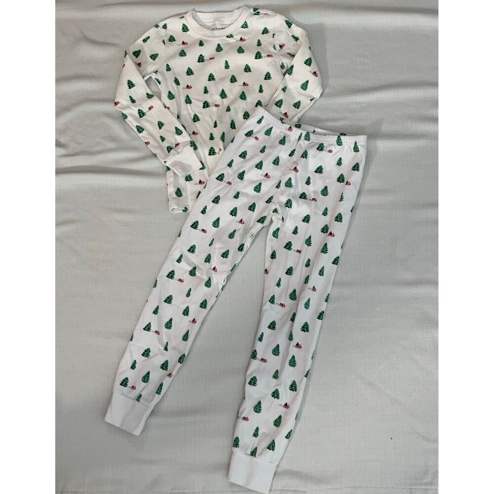 JANIE & JACK CHRISTMAS TREE & SLEDS PJS SIZE 7